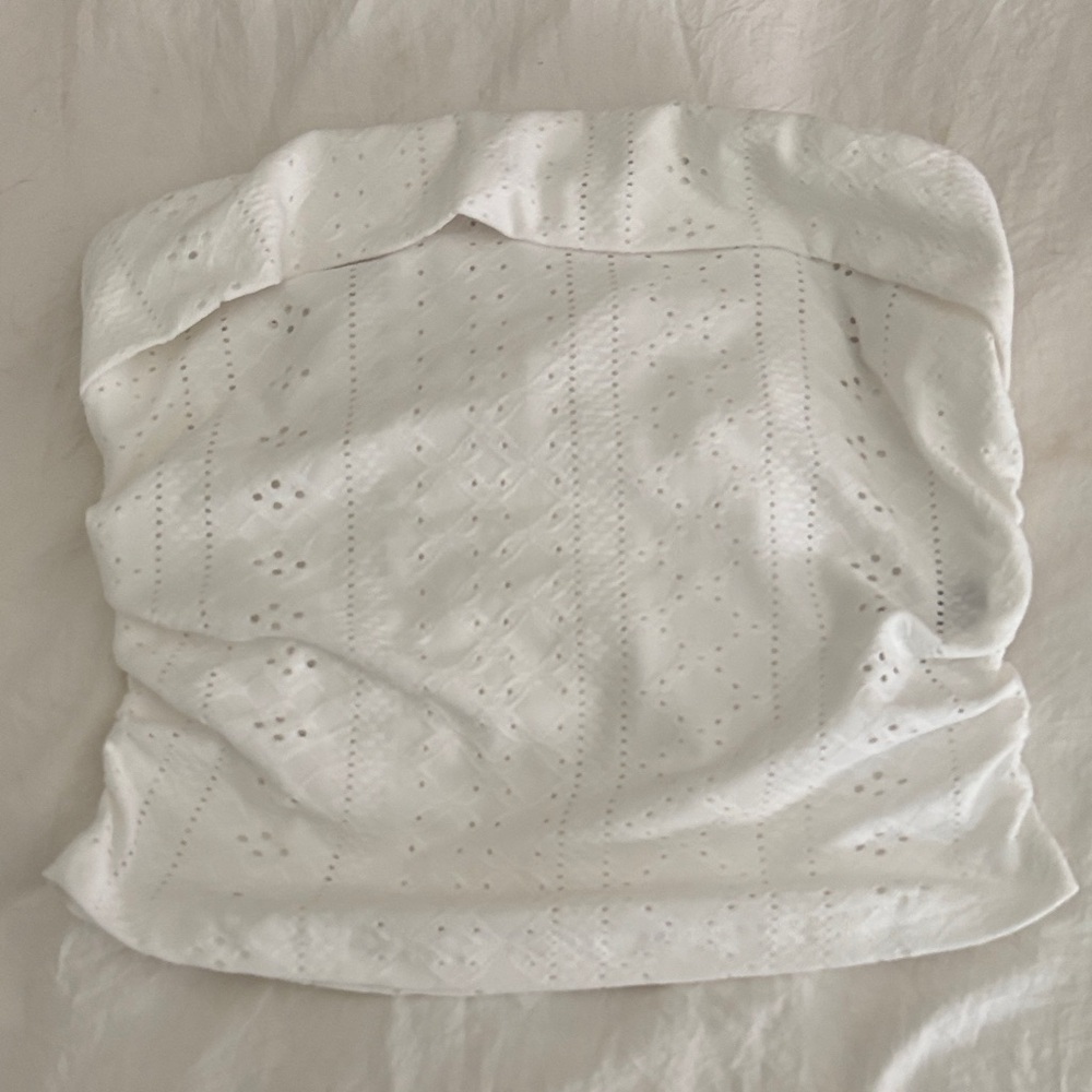 White Eyelet Tube Top